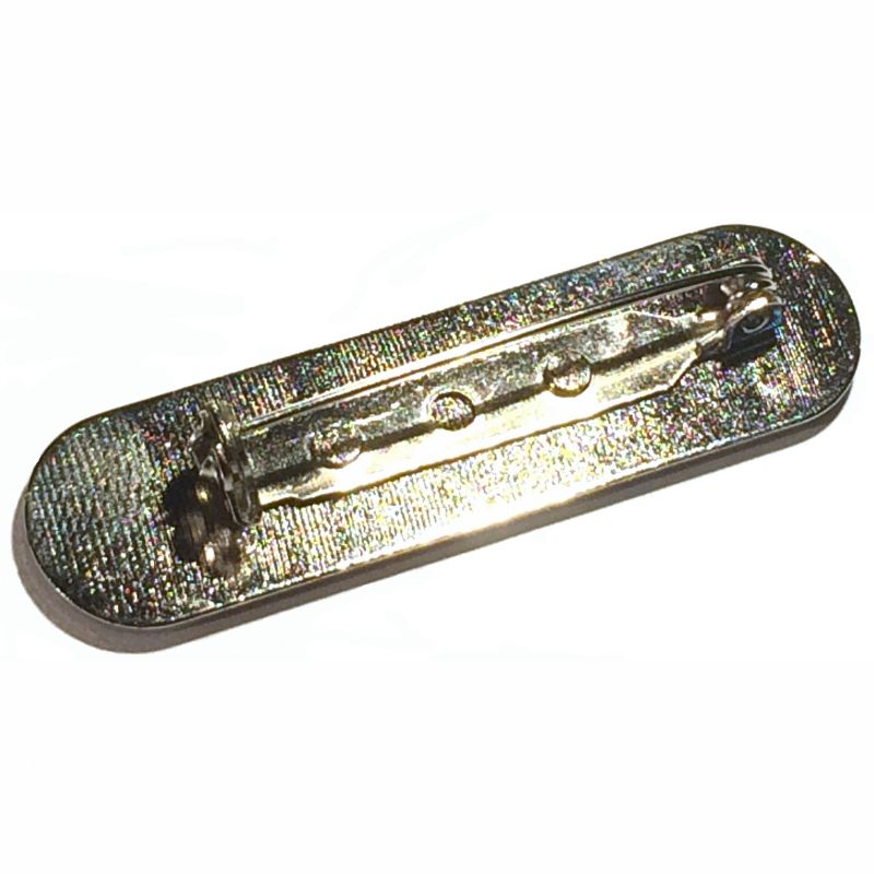 Premium badge bar 45x10 silver pin clasp & clear dome